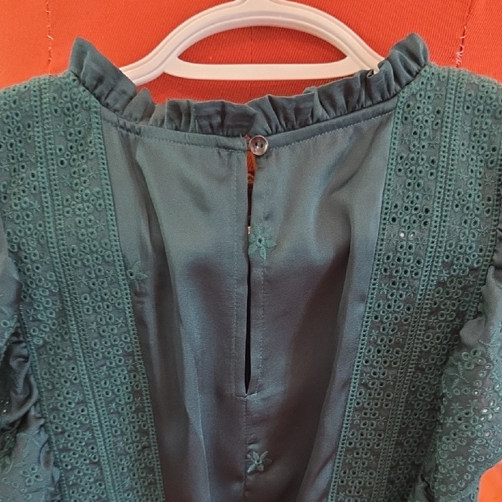 Aritzia Teal Ruffle Dress - Picture 6 of 8